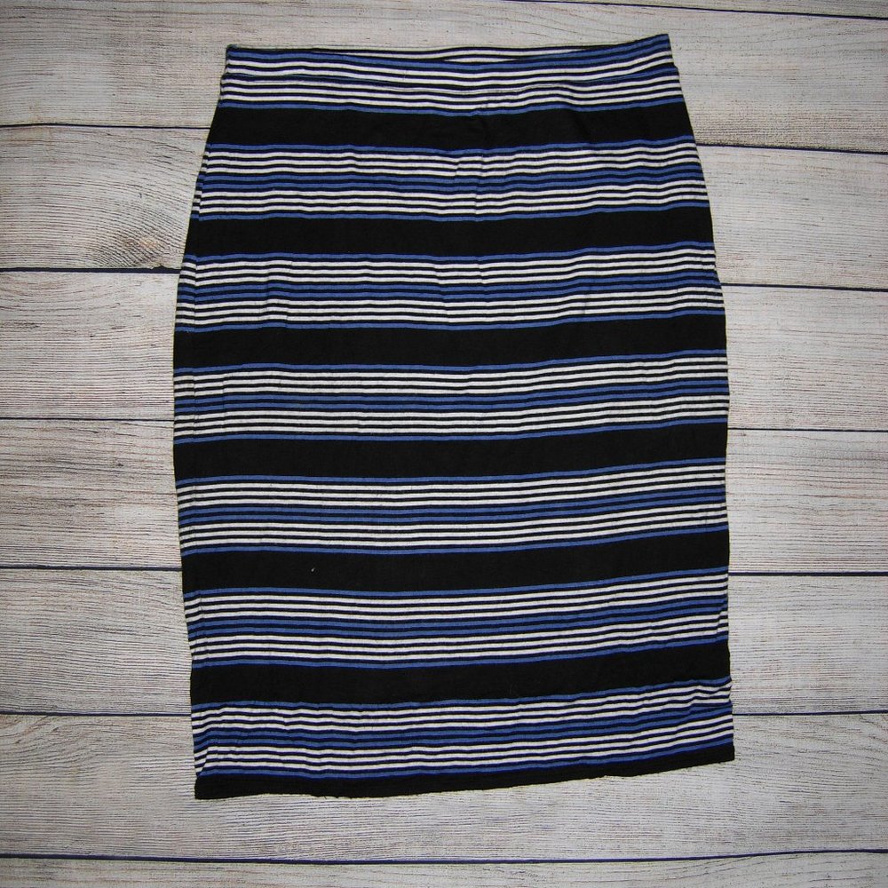 Max Studio Striped Stretch Body Con Pull On Skirt S